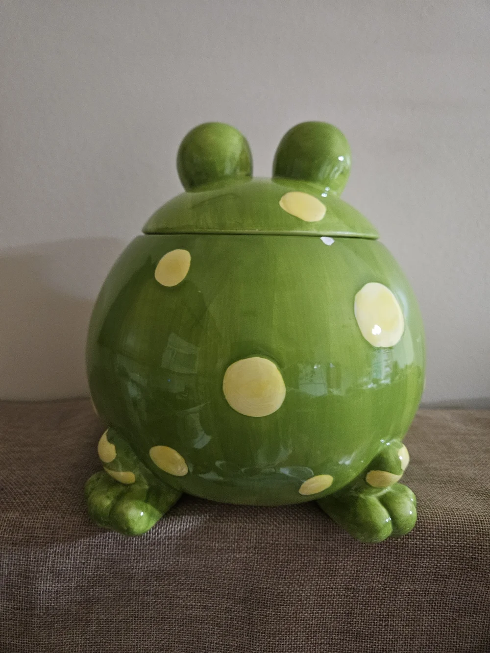 Toby Toad Ceramic Frog Cookie Jar